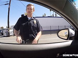 CAUGHT! black nymph gets splattered fellating off a cop