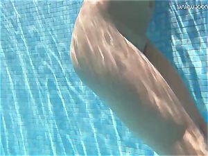Jessica Lincoln petite tattooed Russian teen in the pool