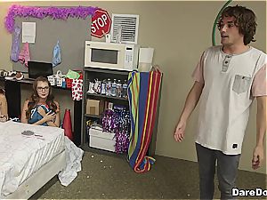 lucky bastard penetrates four teenager angels in a dormitory apartment