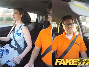 fake Driving college Nerdy redhead teenager student